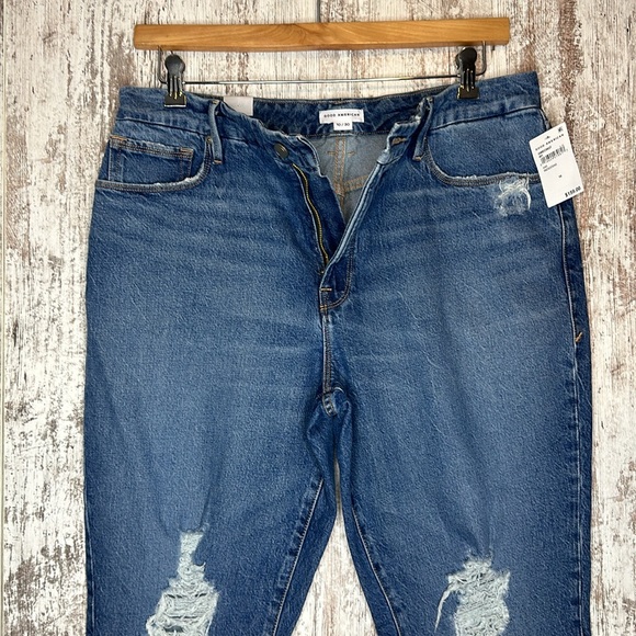 Good American The Weekender Distressed High Rise Straight Leg Jean 10/30 - Picture 7 of 10